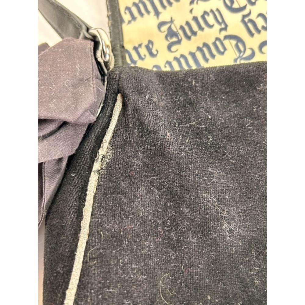 Juicy Couture Y2K Black Floral Velour Shoulder Purse - Picture 10 of 13